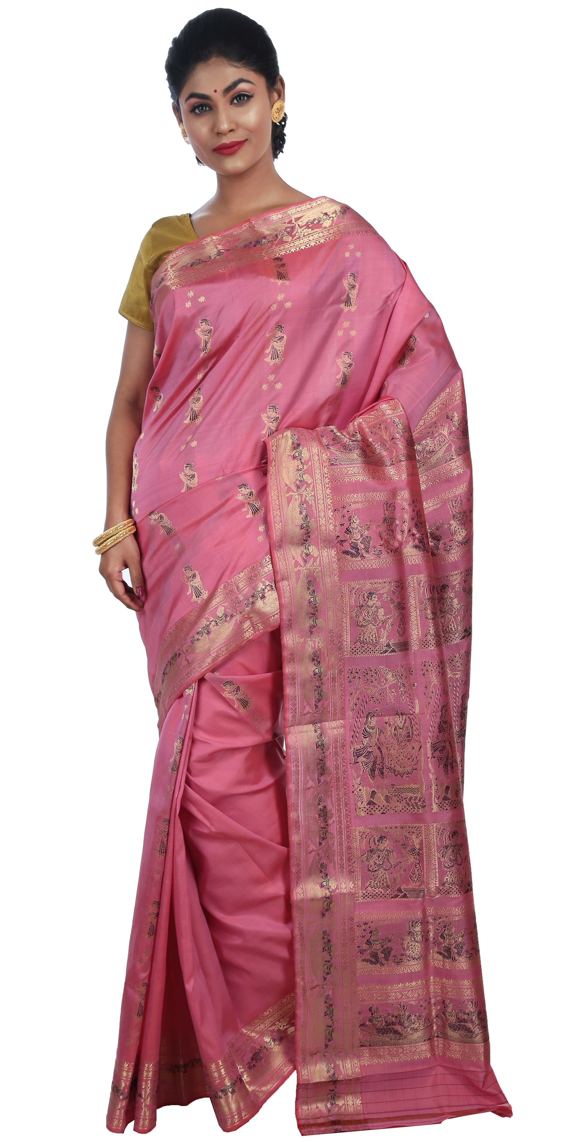 Bright Pink daagina silk peshwai paithani saree | Wedding sarees online, Silk  sarees with price, Saree